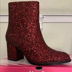 Corkys Sparkling Red Ankle Booties
